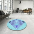 thumbnail image 3 of Ahgly Company Indoor Square Patterned Iceberg Blue Area Rugs, 4' Square, 3 of 6