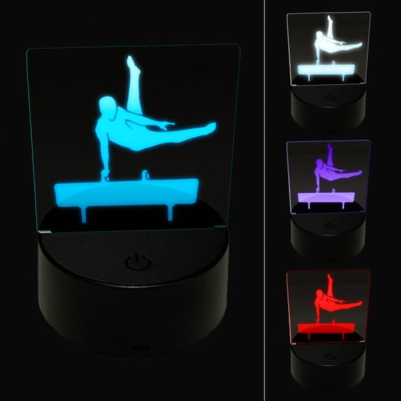 Pommel Horse Artistic Gymnastics LED Night Light Sign 3D Illusion Desk Nightstand Lamp