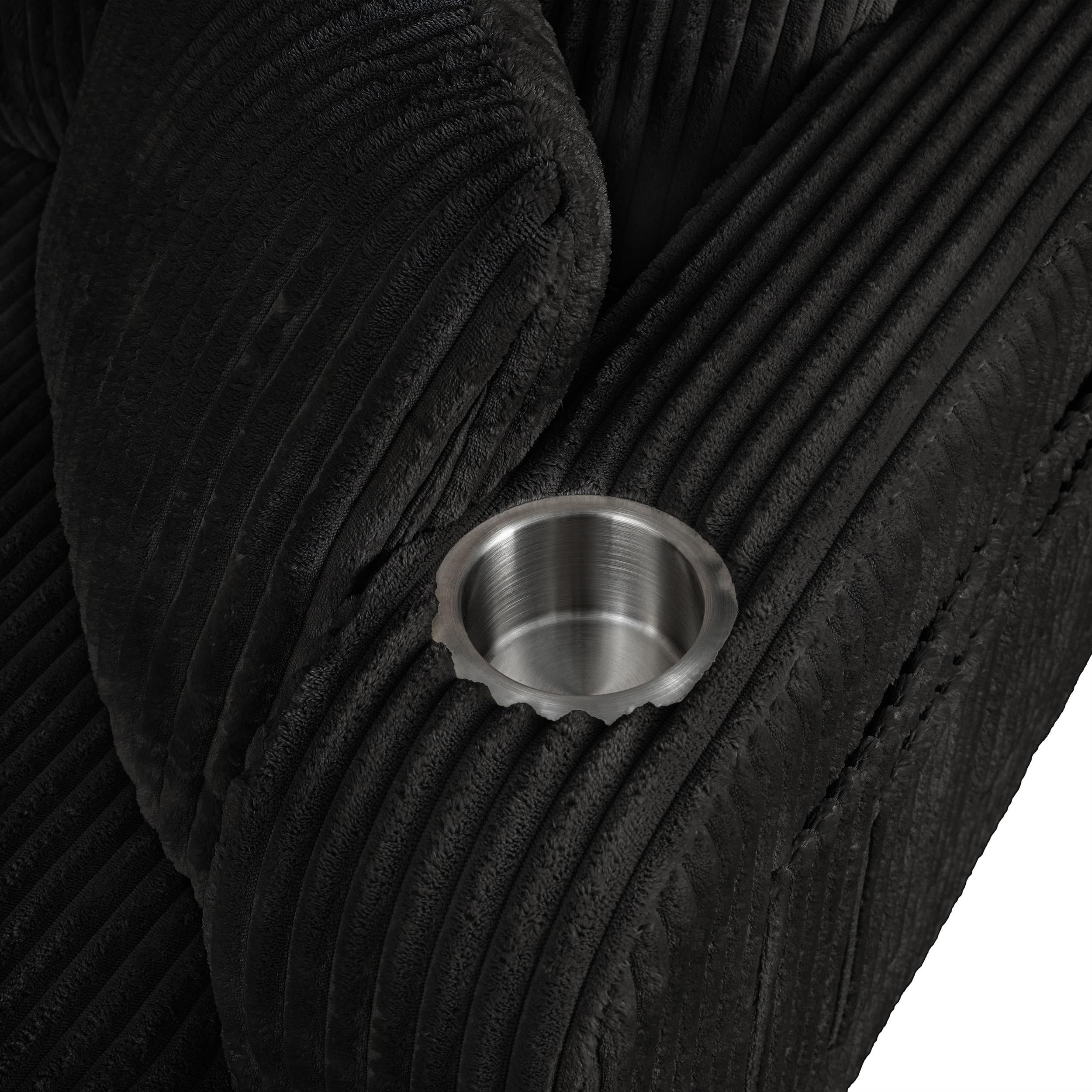 Furniture of America Fayen Modern Small Space Chenille Fabric Loveseat with Pillow, Black