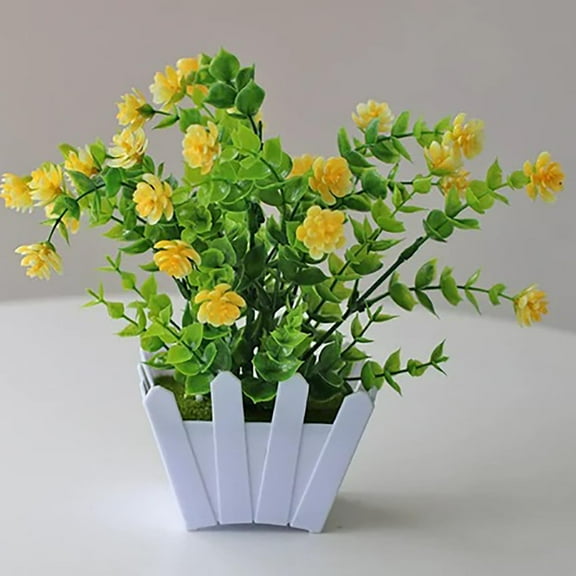 Clearance Artificial flowers under $5,Artificial Potted Flowers False Outdoor Garden Home In Pot Decor