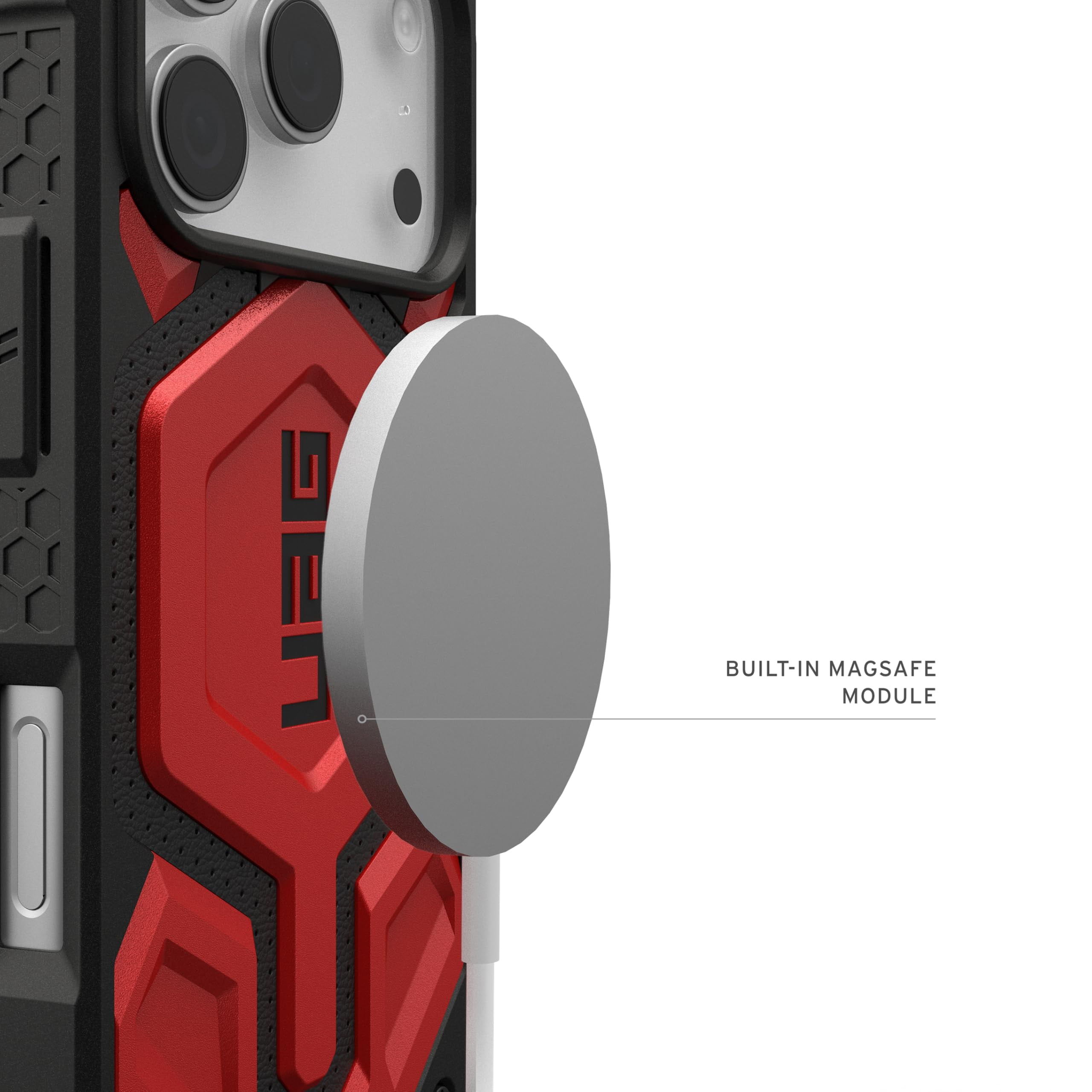 UAG iPhone 17 Pro Case Monarch Pro - Compatible with MagSafe Military Grade Protective Cover, Crimson