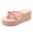 Pink, variant on Leozcaa Women’s Platform Flip Flops Trendy Dressy Summer Wedge Sandals Comfortable Flatform Walking Shoes