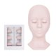 thumbnail image 3 of Cabezal de extensión de pestañas pares de párpados extraíbles, cabezal de cosmetología de maquillaje, cabezal de entrenamiento de práctica suave Rosado Macarena Cabeza de maniquí de pestañas, 3 of 7