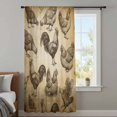 thumbnail image 4 of Tan Rooster Sheer Curtains 72 Inches Long for Living Room, Farmhouse Animals Vintage Light Filtering Privacy Drapes, Breathable Semi Sheer Window Treatment for Bedroom Dining Room, 4 of 9
