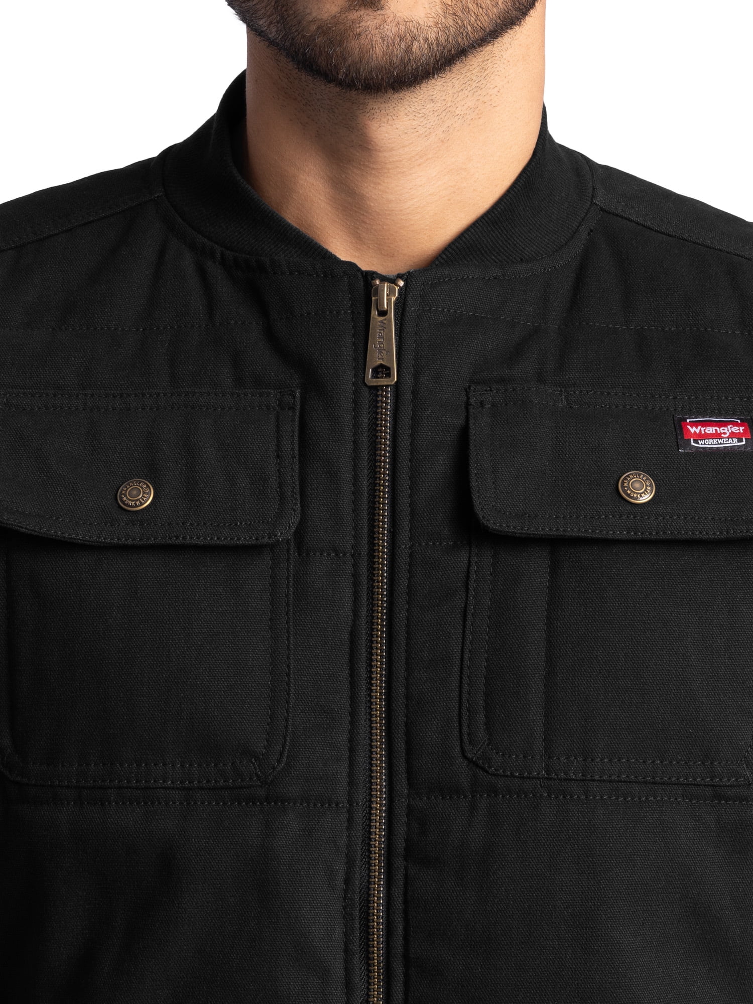 Wrangler Workwear Men's Quilted Duck Work Vest, Size Small to 3XL (Men's and Big Men's)