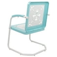 thumbnail image 4 of Northlight 35" Square Outdoor Retro Tulip Steel Armchair, Blue and White, 4 of 4