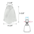 thumbnail image 2 of Aspen Creative 23058-4 Clear & Frosted Transitional Style Replacement Glass Shade, 2-1/4" Fitter Size, 5-5/8" high x 4-3/4" diameter, 4 Pack, 2 of 6