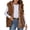 Brown-4, variant on Women's Faux Fur Vest Winter Warm Sleeveless Coat Jacket Plus Size Fashion Casual Fuzzy Outerwear Waistcoat