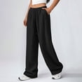 thumbnail image 6 of Daiosportswear Women High Waisted Crinkle Straight Wide Leg Loose Casual Long Pants​,Pants for Women Black XXXXL(XXXXL), 6 of 9