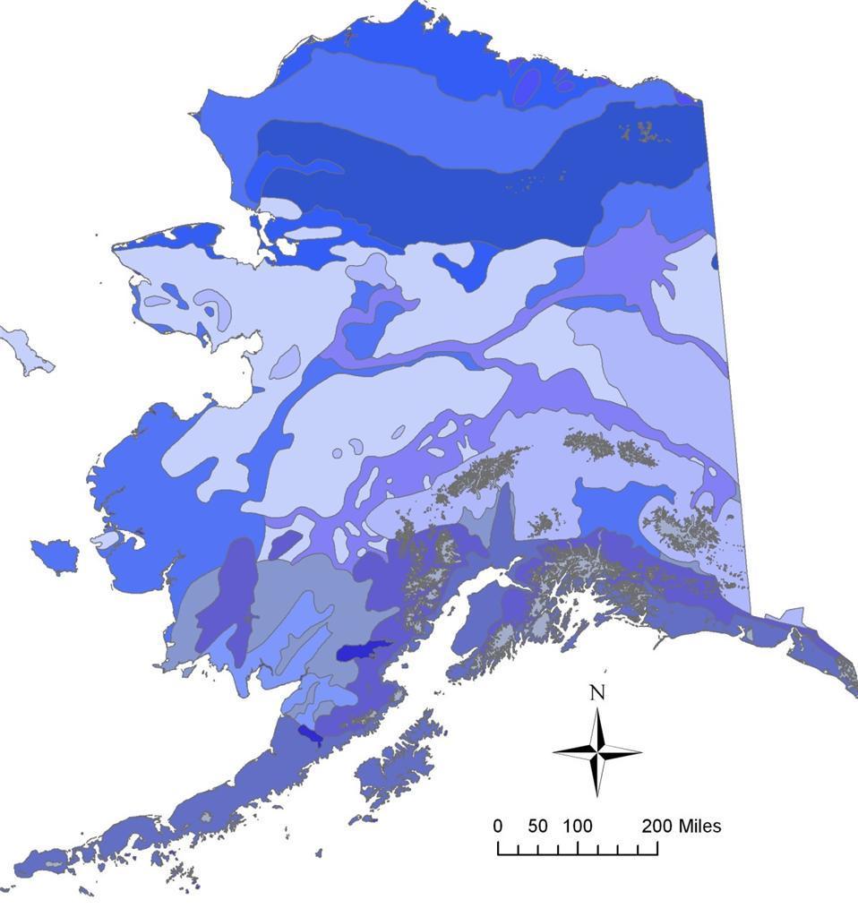 Canvas Print Alaska Permafrost Map Juneau Anchorage Alaskan Stretched