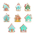 thumbnail image 2 of 8-Piece Christmas House Hanging Ornament Set, Cute Cabin Tree Decorations for Winter Holiday Family Decor., 2 of 6
