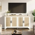 thumbnail image 6 of Ataucjin 62 Inch Rattan Sideboard Buffet Cabinet, 4-Door Kitchen Storage Cabinet with Shelves, Farmhouse Accent Buffet Sideboard, Console Table for Living Room, Entryway, 6 of 7