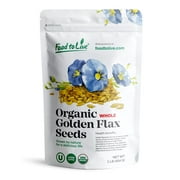 Organic Whole Golden Flaxseed, 1 Pound - Non-GMO, Kosher, Raw, Vegan - by Food to Live
