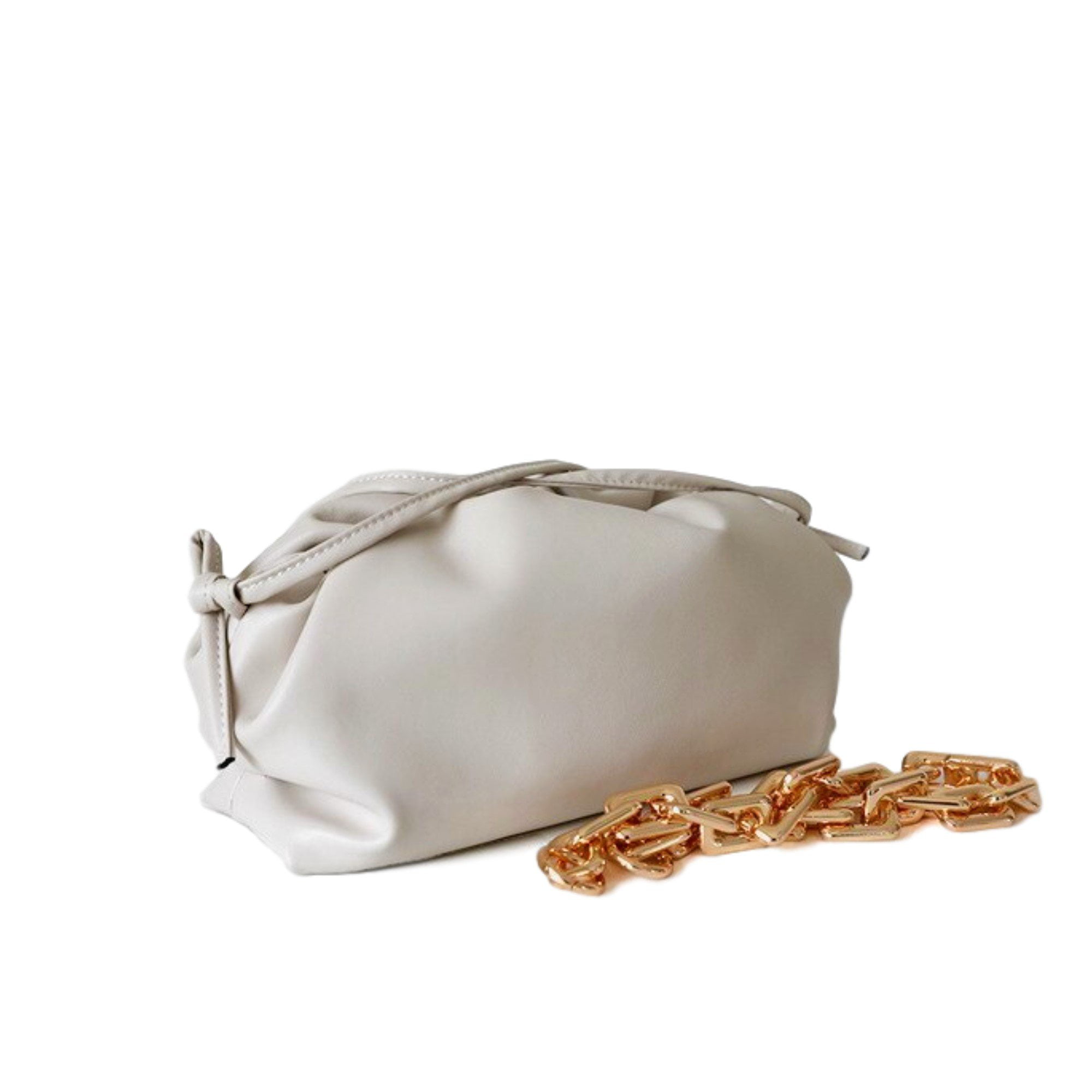 KingTo Shoulder Clutch Purse Handbag for Women Designer Small Dumpling Chain Pouch Bag Soft Ruched Crossbody Bag