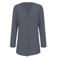 thumbnail image 4 of Women's Ribbed Knit Cardigan Anti-Pill Cloud Comfort Cardigan Fall Lightweight Open Front Coat Coffee Run Chic Pocket Packable Layer Fine Brushed Soft Long Sleeve Dark Gray XXL, 4 of 9