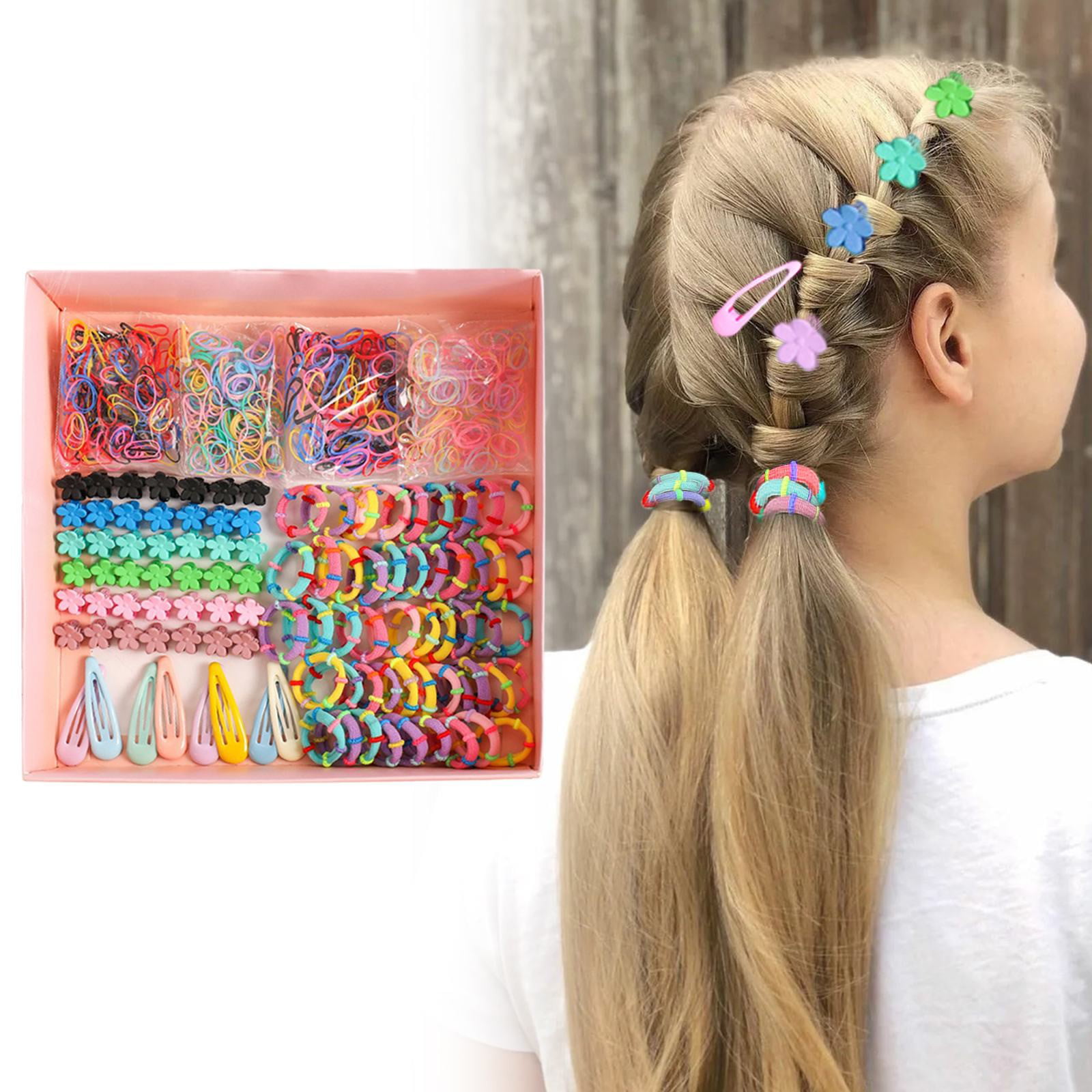 74pcs Baby Girls Hair Clip Flower Hair Tie Hairpin Side Clip Rubber Bands  Hair Rope Hair Bands Hair Accessories