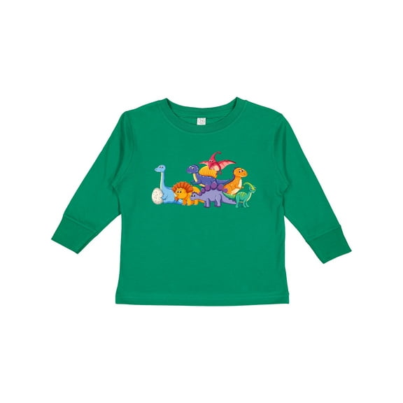 Inktastic Cute Dinosaurs Boys or Girls Long Sleeve Toddler T-Shirt