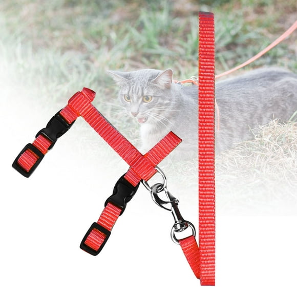 Flmtop Adjustable Chest Strap Cat Kitten Traction Rope Walking Harness Leash Pet Supply Black