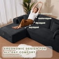 thumbnail image 3 of Soscana Boneless Couches for Living Room with Chaise,102" Sectional Sofa with Throw Pillow,Cozy Cloud Couch with L-Shaped,Sponge Compression Sofa,No Assembly Required,for Living Room,Apartment, APT, 3 of 8