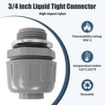 thumbnail image 5 of iMeshbean 3/4 inch Liquid Tight Connector, 100 Pack PVC Flexible Conduit Connector, 180 Degree Straight, UL Listed, Non-Metallic Electrical Conduit Fittings, 5 of 7
