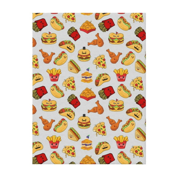 Food Pizza Burger Fries Throw Blanket Soft Sofa Bed Fleece Blankets For Men Women Boy Girl Gifts Blankets 40"X30"