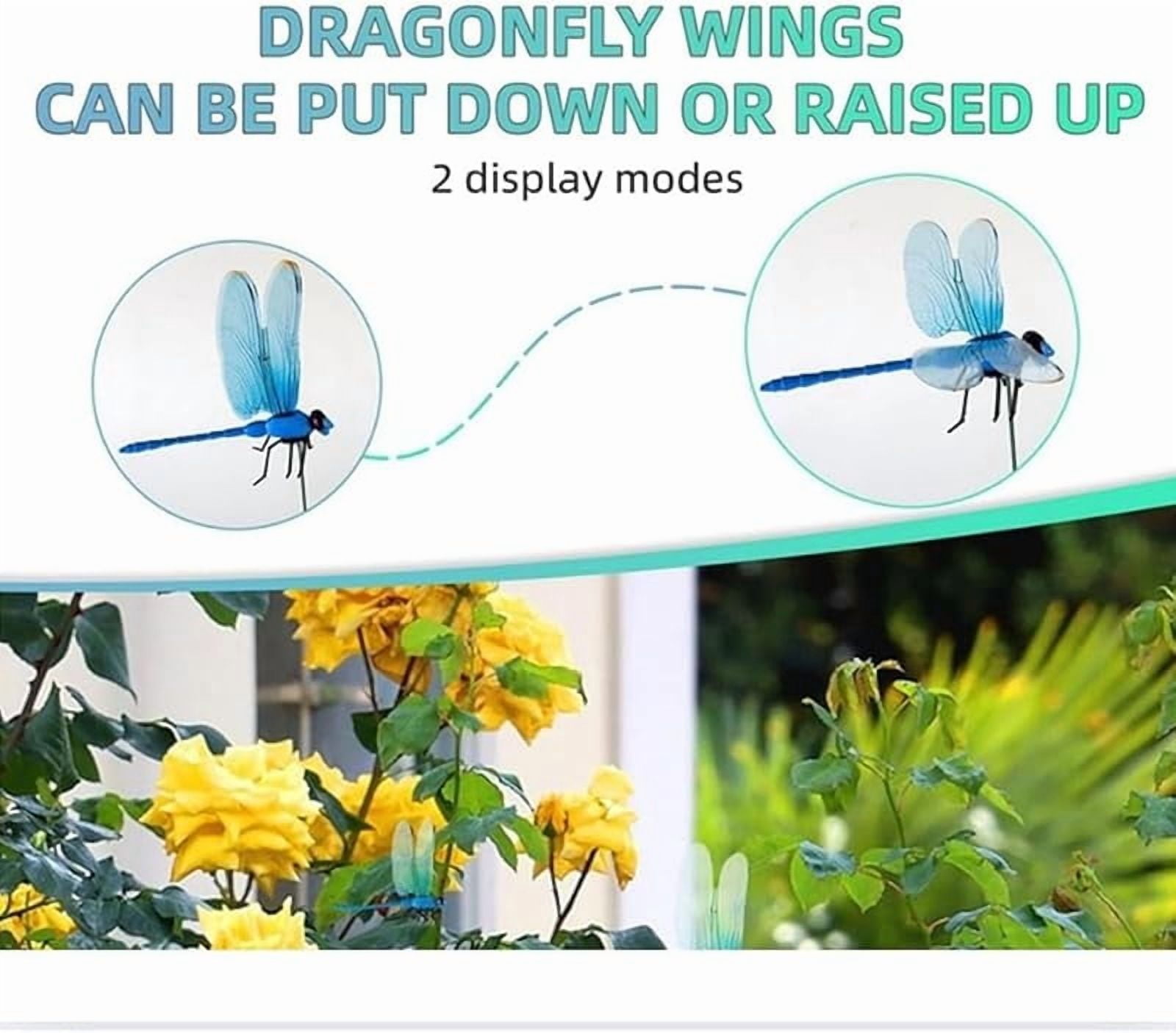20pcs Dragonfly Clip Bug Repellent, Clip on Dragon Fly, Outdoor Fake Dragonfly Rod Clip for Hat, 3D Artificial Realistic Garden Stakes Decor to Keep Flies Away for Indoor Patio (8Pcs)