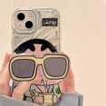 thumbnail image 2 of Dibujos animados gafas de sol creativas animación 15 pequeña nueva caja del teléfono paquete completo Ip Hone12kt gato soporte funda protectora, 2 of 4