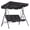 Black-1, variant on CazToi Adjustable Canopy Porch Swing Chair 3 Seater with Thick Cushions Outdoor Steel Frame
