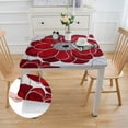 thumbnail image 2 of Acheng Red Flower Square Tablecloth Great for Home Kitchen/Parties/Holiday Dinner 100% Polyester Fiber 36*36, 2 of 8