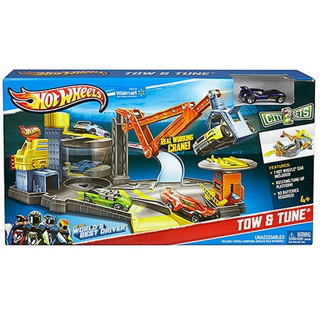 Hot Wheels City Tow & Tune Car Shop Play Set