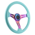 thumbnail image 1 of Steering Wheel 6- Racing Steering Wheel Replacement 350mm Dia Universal  Light Blue, 1 of 8