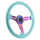 thumbnail image 4 of Reemplazo de volante de carreras de 6 pernos, plato hondo universal de 350 mm de diámetro, azul claro Jadeshay  A, 4 of 8