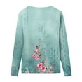 thumbnail image 4 of Pompotops Hauts Amples à Col Rond pour Femmes T-Shirts Imprimés Décontractés Blouse à Manches Longues en Solde, 4 of 5