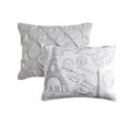 thumbnail image 4 of 3 Piece Reversible Grey Pinktuck/Paris Revsersible Comforter Set, 4 of 8