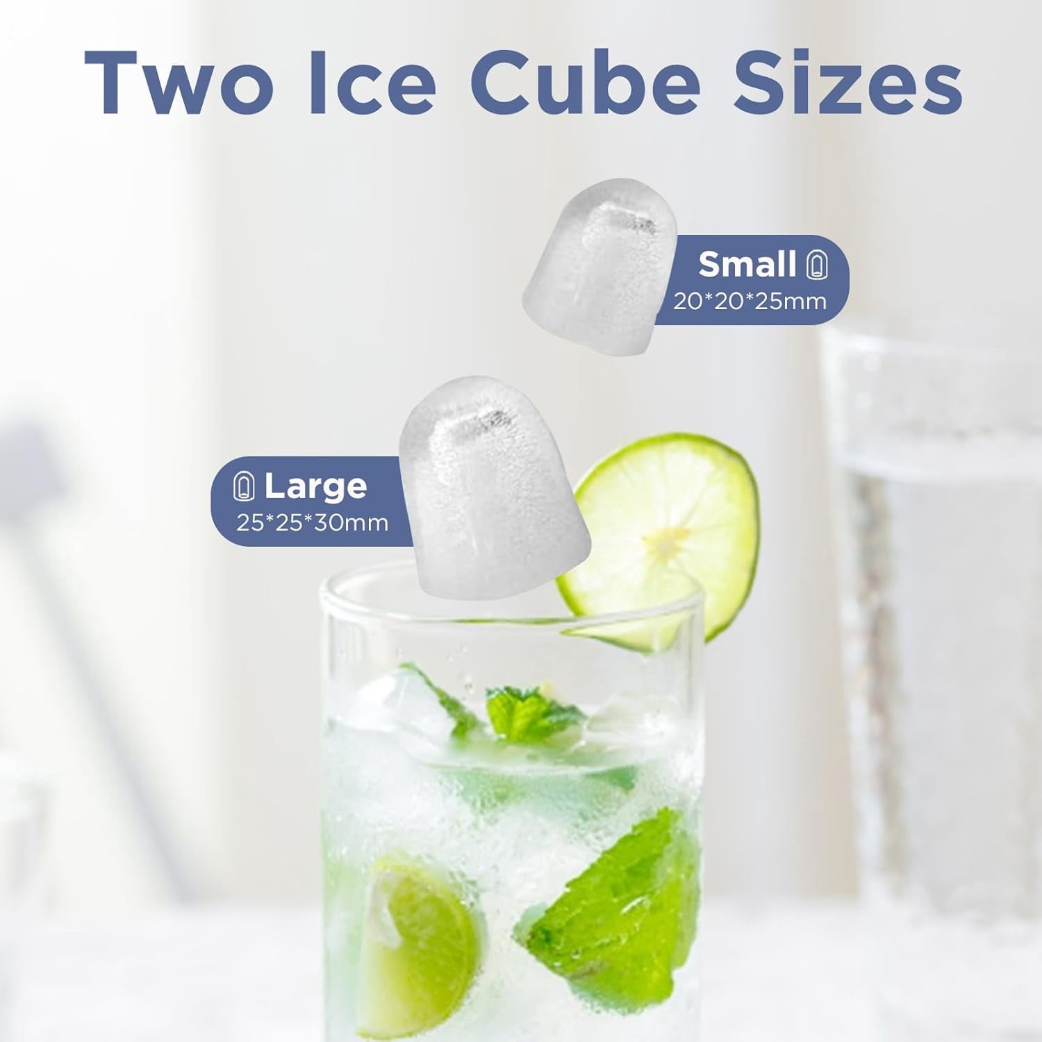 Portable Ice Maker Machine, 14 lbs per Day, Self-Cleaning, 7-8 Minutes Quick Ice Making, Black