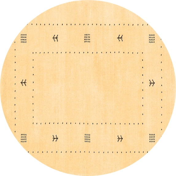 Ahgly Company Indoor Round Solid Brown Modern Area Rugs, 7' Round