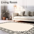 thumbnail image 2 of ODIKA 6'x9' Machine Washable Non-Slip Area Rug, Interlocking Latticework with Subtle Botanical Accents High Traffic Rug with Pad, Black, 561887, 2 of 8