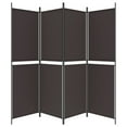 thumbnail image 2 of vidaXL 4-Panel Room Divider Brown 200x180 cm Fabric, 2 of 5