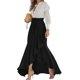 thumbnail image 1 of Faldas largas Falda larga casual para damas Una línea Asimétrica Color sólido Estilo sexy Traje diario Ygjytge Negro T L para Mujer, 1 of 8
