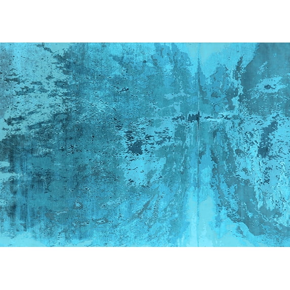 Ahgly Company Indoor Rectangle Oriental Light Blue Industrial Area Rugs, 2' x 4'