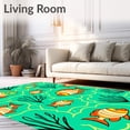 thumbnail image 2 of ODIKA 5'x7' Machine Washable Non-Slip Area Rug, Whimsical Fish Embroidery Project High Traffic Rug with Pad, Turquoise, 726028, 2 of 8
