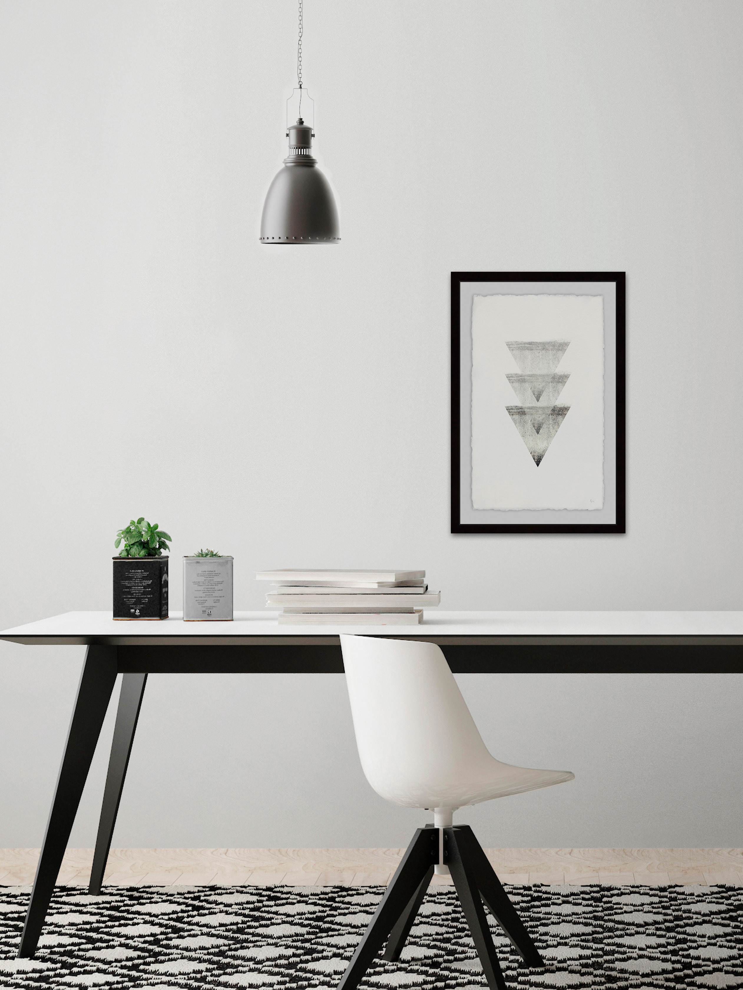 Triple Triangle Cones Framed Painting Print