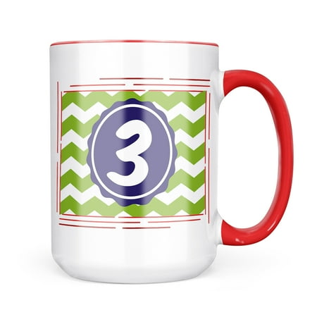 

Neonblond Monogram 3 Green Chevron Mug gift for Coffee Tea lovers