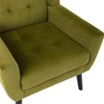 thumbnail image 6 of Accent Chair, Midcentury Modern Button Upholstered Sofa Armchair, Velvet Fabric Tufted Back Single Sofa Chair with Black Wooden Legs for Living Room Bedroom Home Office, Green, 6 of 7