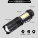 thumbnail image 3 of Linterna LED escalable Uxcell con linterna lateral, luz blanca, recarga USB, negro 2Set, 3 of 6