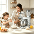 thumbnail image 6 of SeaSpark 6-IN-1 Multifunctional Stand Mixer, 6-Speed 6.3 QT Tilt-Head Kitchen Mixer, Electric Food Mixer with Bowl, Juice Blender, Dough Hook, Beater, Whisk for Most Home Cooks, Silver, 6 of 8