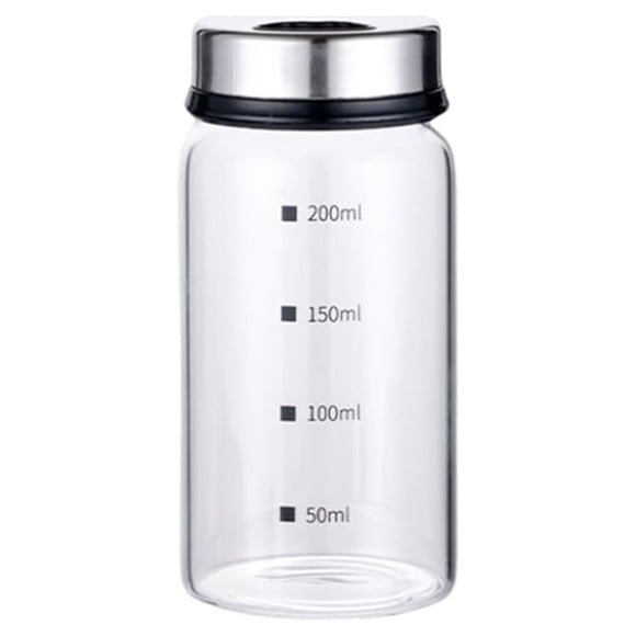 Seitruly Frasco de vidrio para especias con tapa y escala, botella sellada para condimentos, almacenamiento de pimienta, cocina, restaurante, Picnic, Cables de audio/vídeo M/200ml