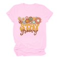 thumbnail image 1 of TSADFHJI Long Chandail en Molleton pour Femmes Col Rond Manches Courtes Texte Quotidien Chat T-Shirt Floral Botanique m, 1 of 4