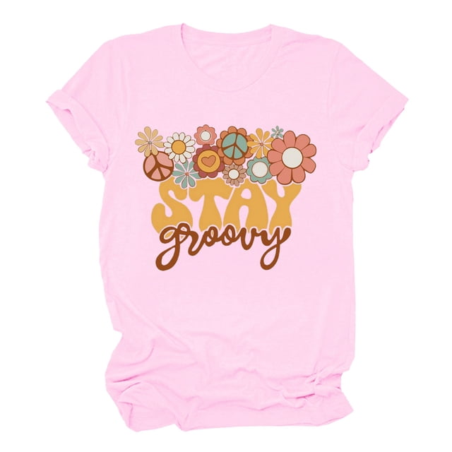 TSADFHJI Long Chandail en Molleton pour Femmes Col Rond Manches Courtes Texte Quotidien Chat T-Shirt Floral Botanique m