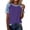 Purple, variant on ClodeEU Women's Patchwork Faux Denim Print Short Sleeve Crewneck Shirt ,Casual Trendy Blouse Wine,Womens Plus S